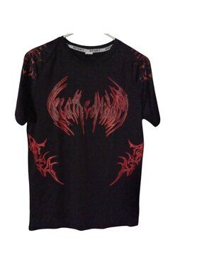 Compression T-Shirt SPORT Black/Red Bold Tribal Graphic Short-Sleeve Men M